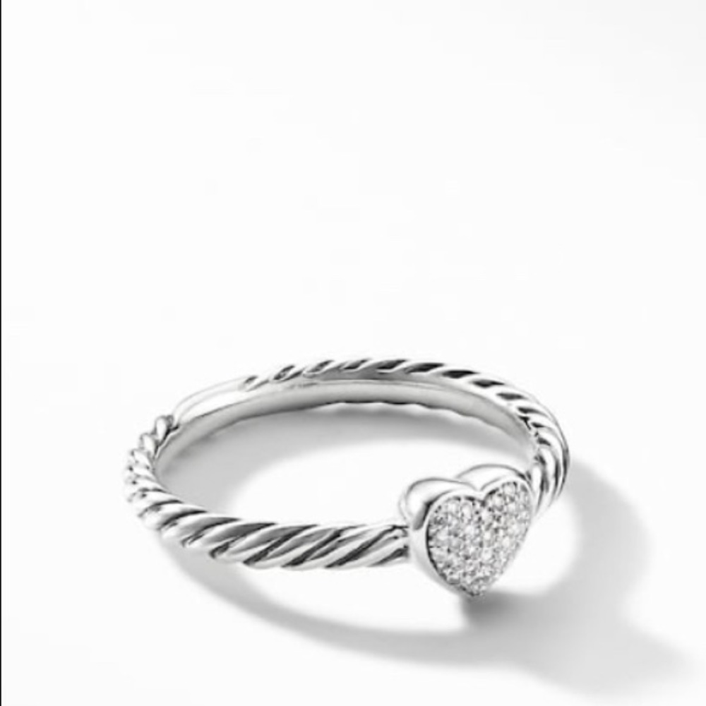 David Yurman Petite Pave Heart Ring with Diamonds